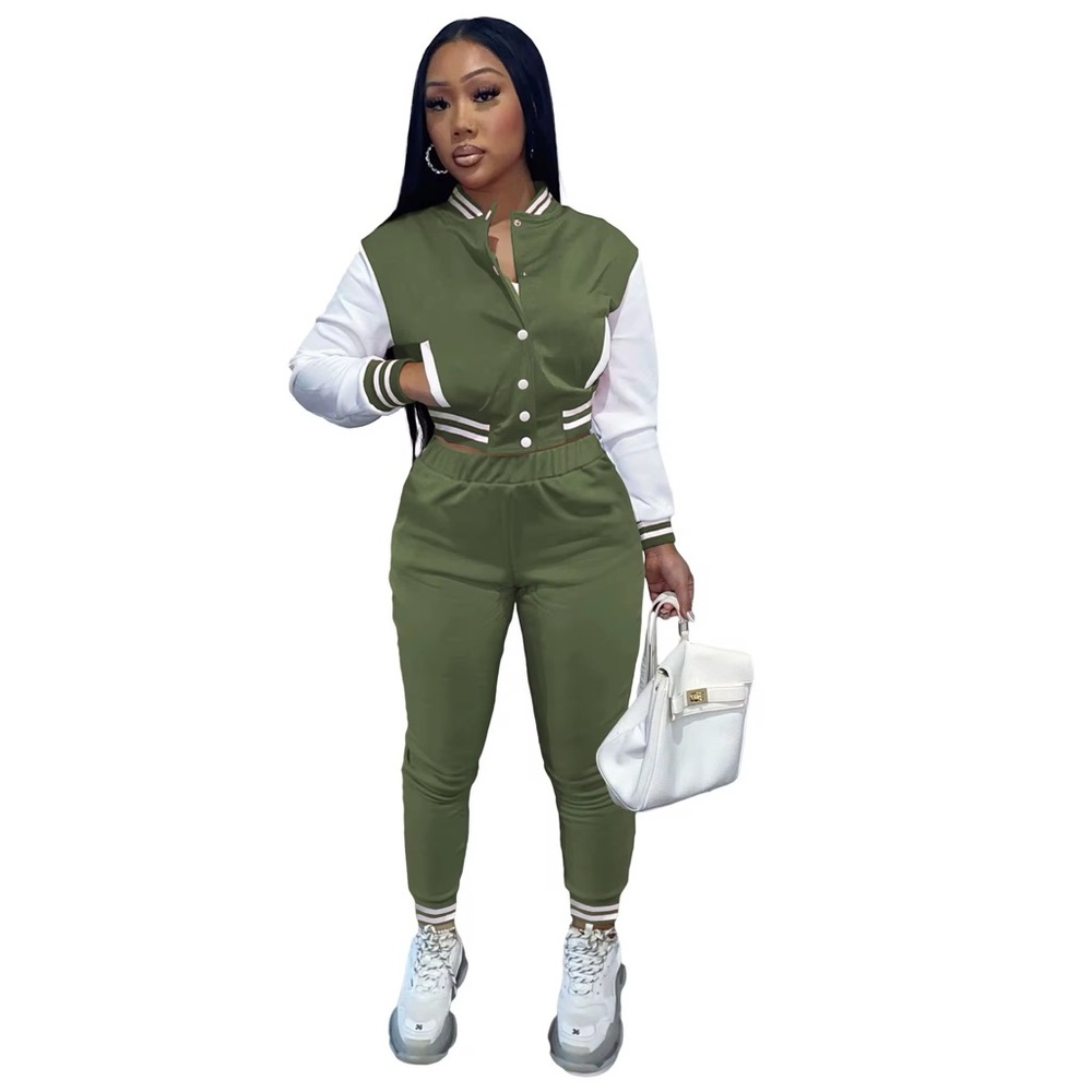 Stylish Green Women's Jumpsuit 2 piece